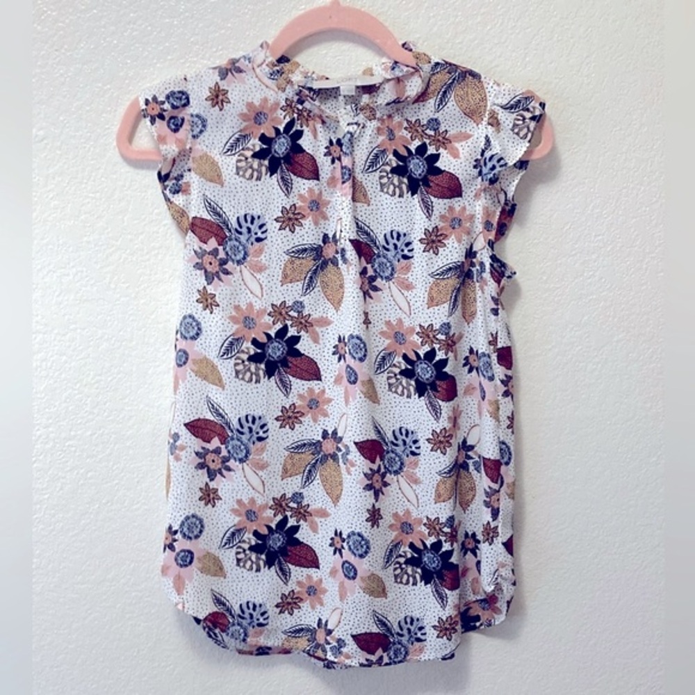 LOFT Floral Polka Dot Blouse!